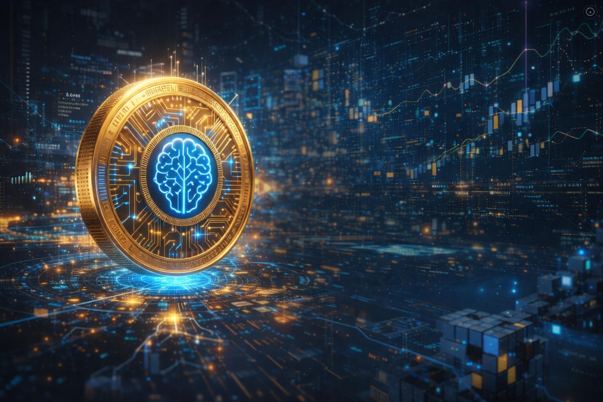 AI cryptocurrency trading background
